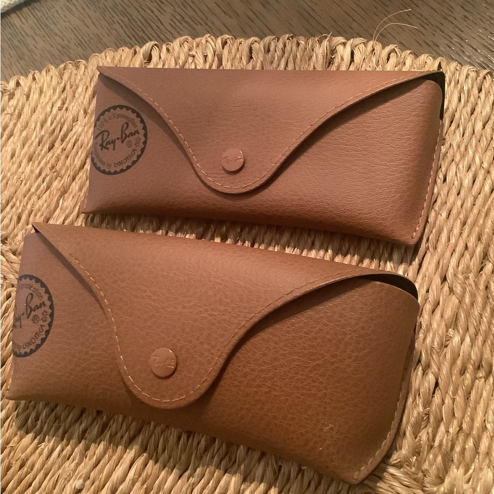 Rayban brown glass cases you get two